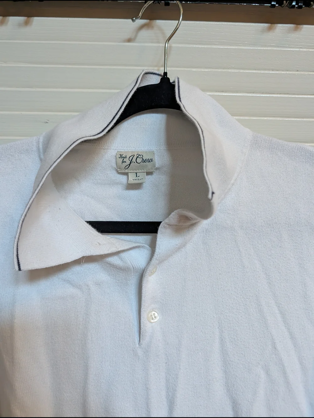 J. Crew Men’s White Polo Shirt - Classic Collar